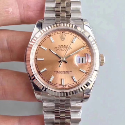 High End Replica Swiss Rolex Datejust Automatic Pink Dial Men's Watch 116234 36mm