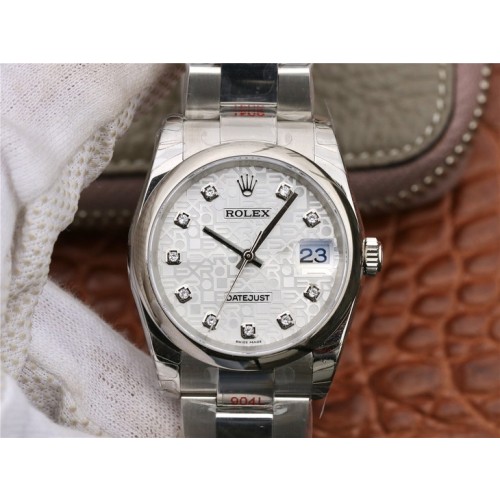 High End Replica Swiss Rolex Datejust 36 White Jubilee Diamond Dial Automatic Men's Watch