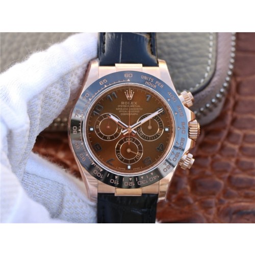 High End Replica Swiss Rolex Daytona Chronograph Automatic Chocolate Dial Men's Watch 116515