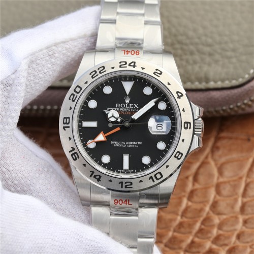 Super Clone Swiss Rolex Explorer II GMT Black Dial Replica Men's Watch 216570-77210
