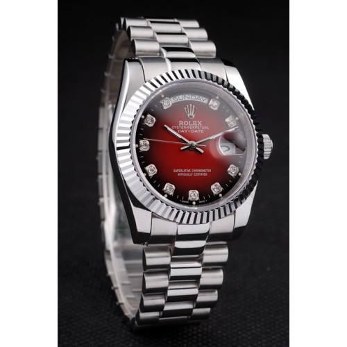 Rolex Day-Date Swiss Movement Quality Replica Watches Automatic Watch Red Dial 45mm