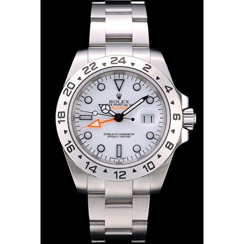 Rolex Explorer Swiss Movement Monochrome Watch Stainless Steel Bezel White Dial  Tachymeter 48mm