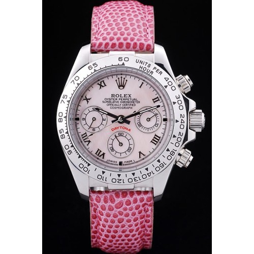 Rolex Swiss Movement  Monochrome Pink Ladies Watch Light Pink Dial 44mm
