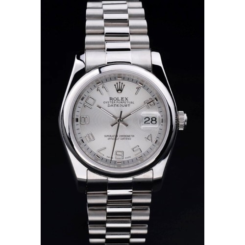 Rolex Datejust Swiss Movement Quality Replica Watches Silver Watch Silver Dial 45mm