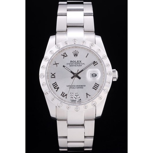 Rolex  Swiss Movement Monochrome Silver White Watch White Dial 44mm