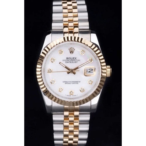 Rolex Datejust Swiss Movement Quality Replica Watches Silver Watch White Dial 45mm