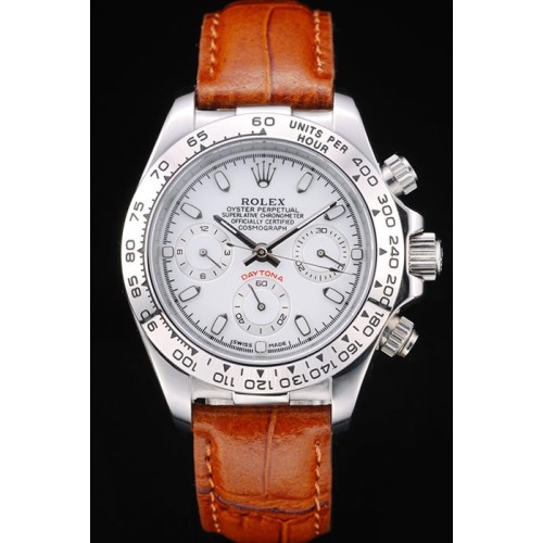 Rolex Daytona Swiss Movement Replica Brown Watches White Dial 44mm