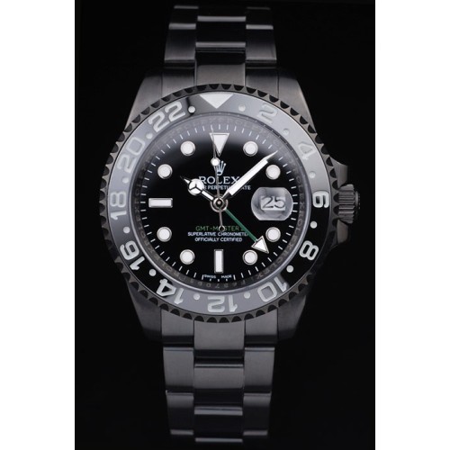 Rolex GMT Master II Swiss Movement Monochrome watch Full PVD Pro-Hunter Edition Black Dial 36mm