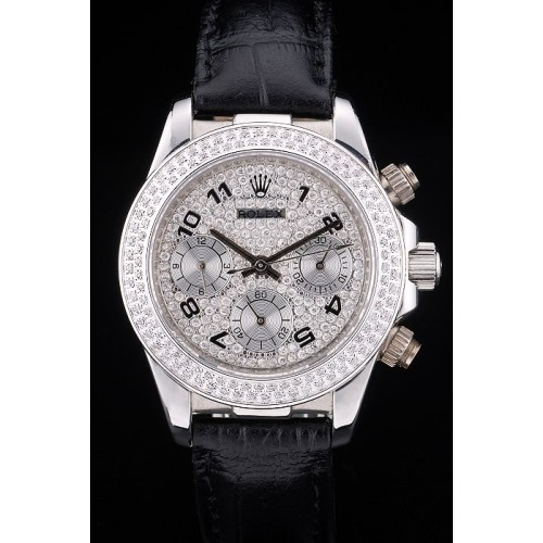Rolex Daytona Swiss Movement Replica Monochrome Watch  White Dial 44mm