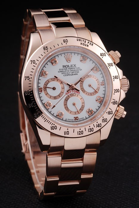 Rolex Daytona Swiss Movement Replica Gold Watches White Dial 48mm