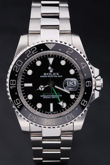 Rolex Perpetual Swiss Movement  Silver Watch Black Dail 47mm