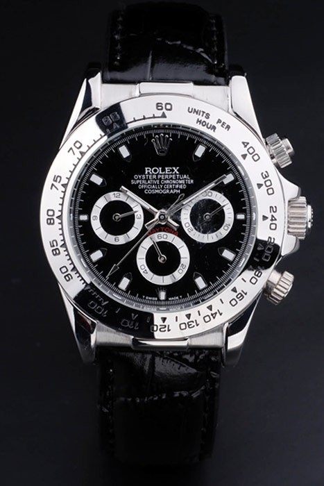 Rolex Daytona-rl84 Swiss Movement Monochrome Watch Black Dial 48mm