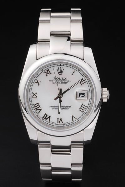 Rolex Datejust Swiss Movement Replica Watches White Watch White Dial 45mm