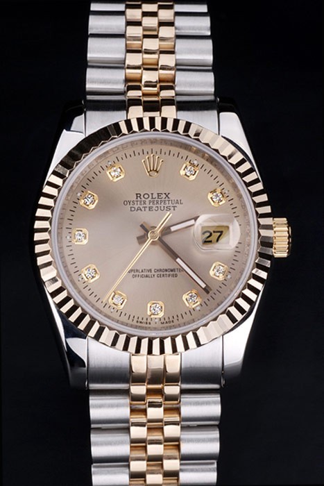 Rolex Datejust Swiss Movement Quality Replica Watches Gold Silver Watch chocolate Dial 45mm