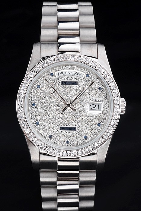 Rolex Day-Date Swiss Movement Quality Replica gentlemen Watches Automatic White watch Diamond Dial 44mm