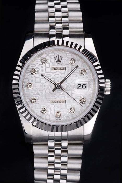 Rolex Datejust Swiss Movement Quality Replica Watches Silver Watch White Dial 45mm