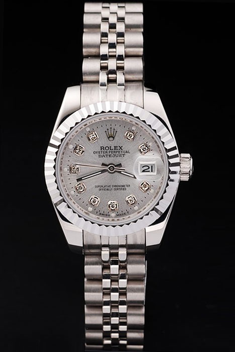 Rolex Datejust Swiss Movement Replica Ladies Watches Silver grey Dial 34mm