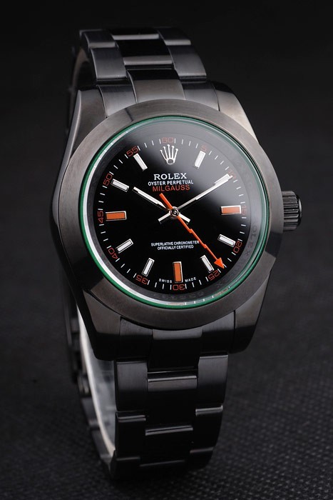 Rolex Milgauss Pro-Hunter Swiss Movement Tinted Green Saphire Black Dial 48mm