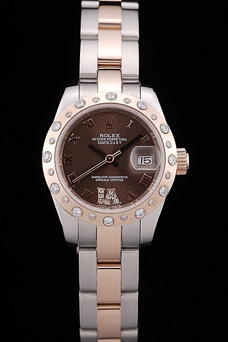 Rolex Datejust Swiss Movement Quality Replica Watches Silver Watch Brown Dial 34mm