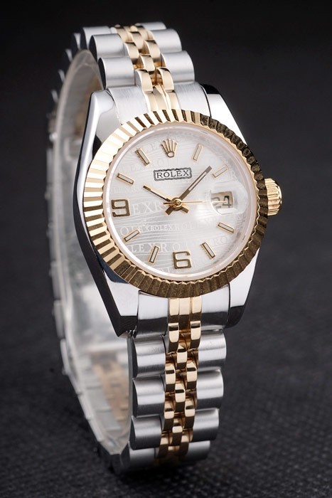 Rolex Datejust Swiss Movement Quality Replica Watches  Gold Silver Watch White Dial 34mm
