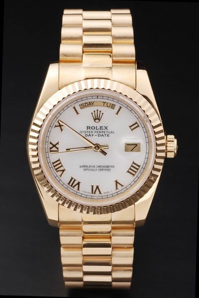 Rolex Day-Date Quality Replica Watches 4803 Swiss Movement Monochrome Watch White Dial 44mm