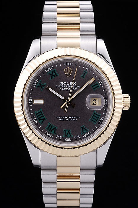 Rolex Swiss Movement Two-color Watch Black Dial 50mm