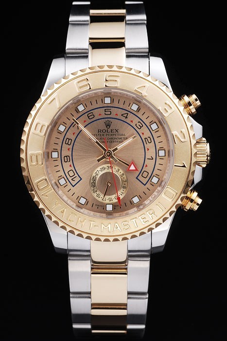 Rolex Yacht-Master II Swiss Movement Two-color Watch Gold Dial 48mm