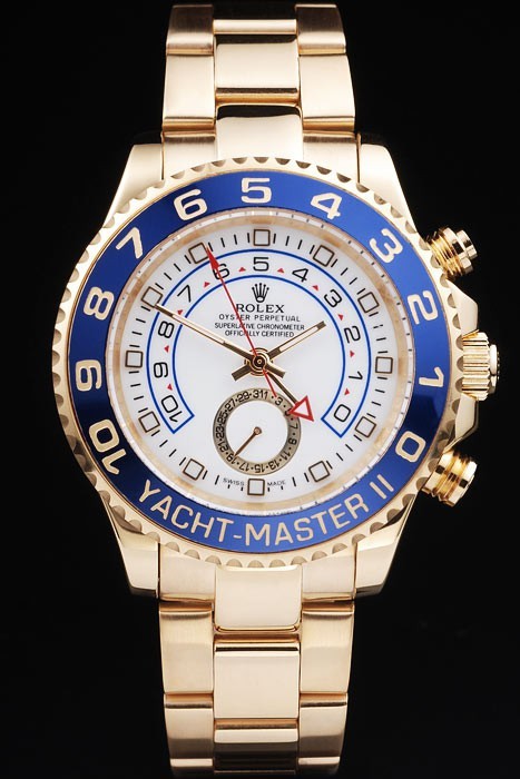 REPLICA ROLEX YACHT-MASTER II SWISS MOVEMENT AUTOMATIC TWO-TONE WATCH WHITE DIAL 44MM