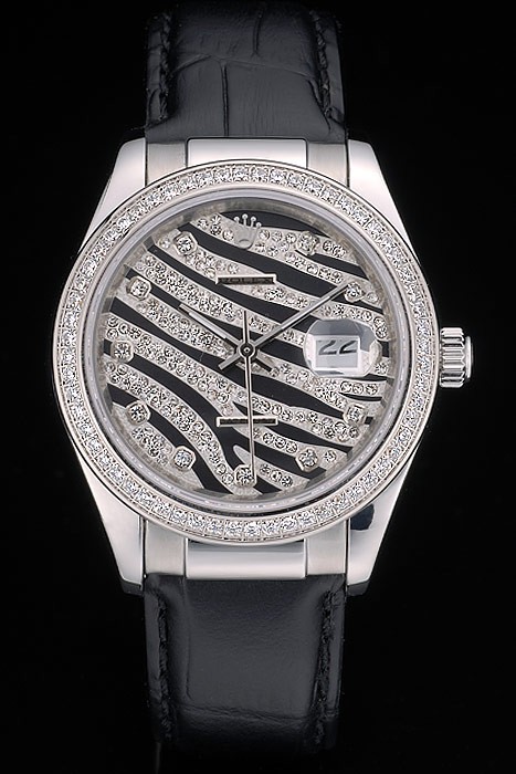 Swiss Movement Rolex Datejust Special Edition 2012 Black Leather Strap 