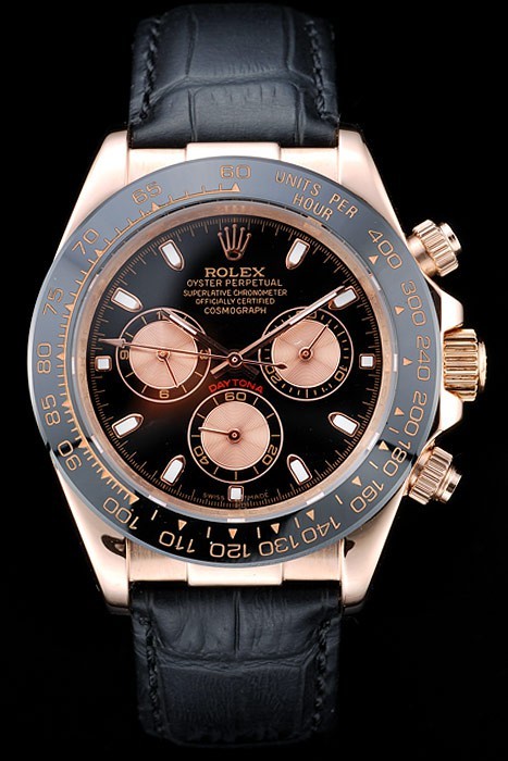 Rolex Daytona Swiss Movement Replica Monochrome Watch Black Dial 48mm