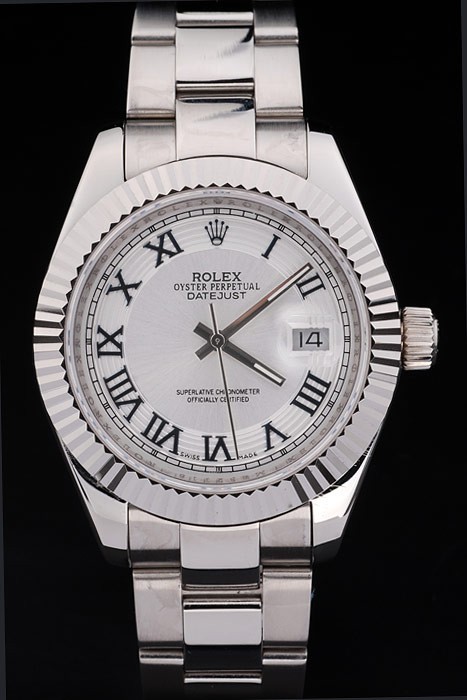 Rolex Datejust Swiss Movement Quality Replica Watches Silver Watch White Dial 48mm