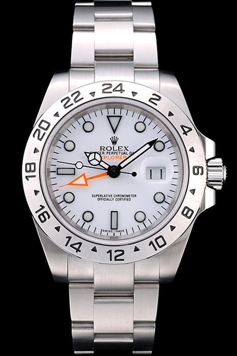 Rolex Explorer Swiss Movement Monochrome Watch Stainless Steel Bezel White Dial  Tachymeter 48mm