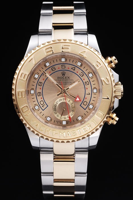 Rolex Yacht-Master Swiss Movement Two-color Watch Gold Dial 48mm