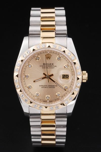 Rolex Datejust Swiss Movement Replica gentlemen Watches Gold Dial 44mm