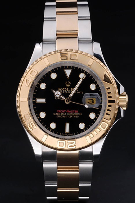 Rolex Yacht-Master Swiss Movement Two-color Watch Black Dial 48mm