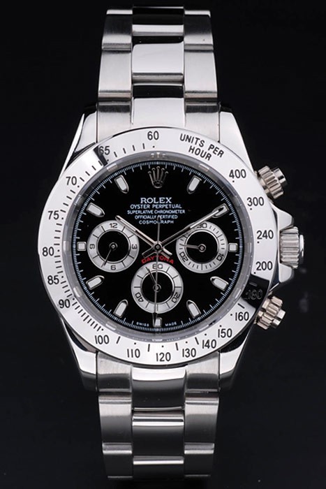 Rolex Daytona Swiss Movement Monochrome Watch Black Dial 47mm