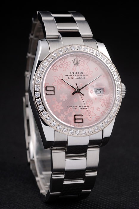 Rolex Datejust Swiss Movement Quality Replica Watches Ladies Silver Watch Pink Dial 45mm