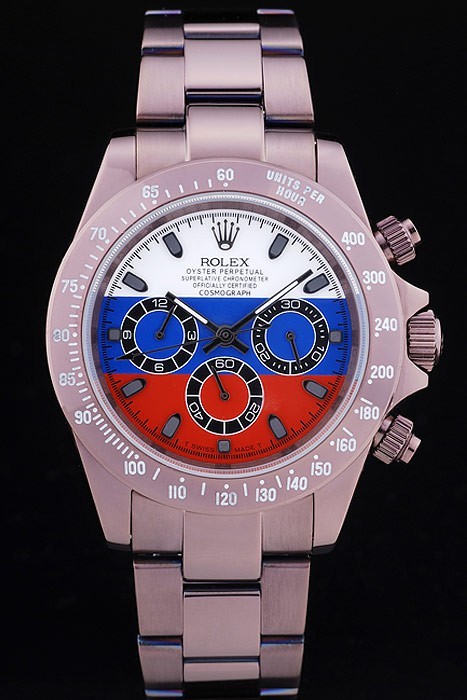 Rolex Swiss Movement Monochrome Rose gold Watch Tri-color Dial 48mm