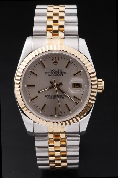 Rolex Datejust Swiss Movement Replica Watches Silver Watch Dark Grey  Dial 44mm