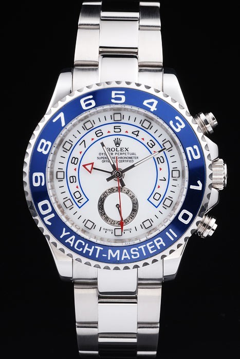 Swiss Rolex Yacht-Master Monochrome Watch White Dial