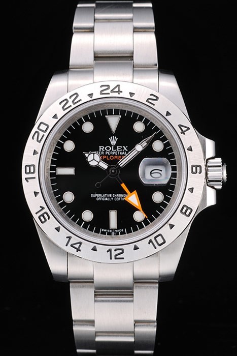 Rolex Explorer Swiss Movement Silver White Gentlemen Watch Stainless Steel Bezel Black Dial  Tachymeter 48mm