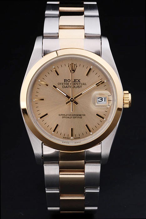 Rolex Datejust Swiss Movement Quality Replica Watches Silver Watch Gold Dial 45mm