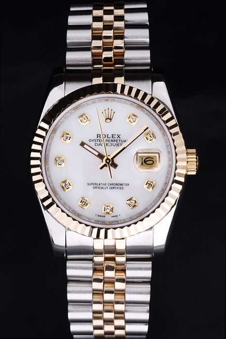 Rolex Datejust Swiss Movement Quality Replica Watches Silver Watch White Dial 45mm