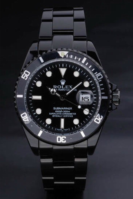 Rolex Submariner Swiss Movement Monochrome Watch Black Dial 47mm