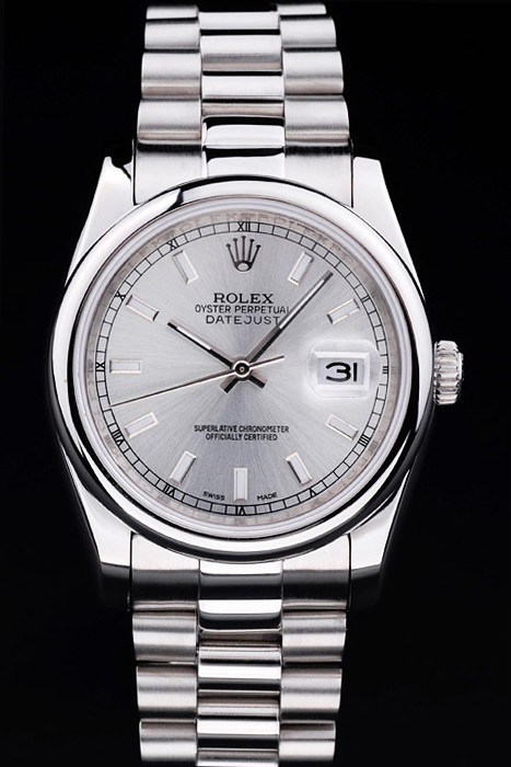 Rolex Datejust Swiss Movement Quality Replica Watches Silver Watch Silver Dial 45mm