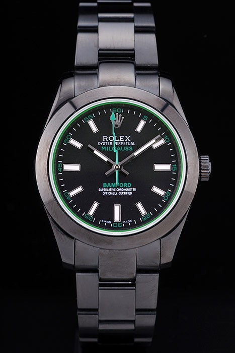 Rolex Swiss Movement Monochrome Watch Black Dial 48mm