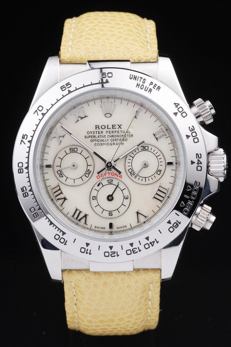 Rolex Daytona Swiss Movement  Monochrome Yellow Ladies Watch White Dial 48mm