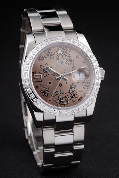Rolex Datejust Swiss Movement Quality Replica Watches Silver Watch chocolate Dial 45mm
