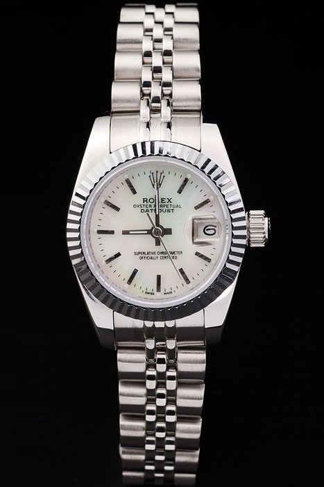 Rolex Datejust Swiss Movement Replica Watches Silver Watch White Dial 34mm