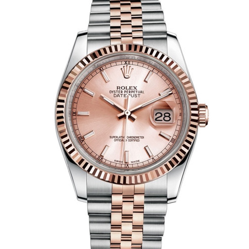 Replica Swiss Rolex Datejust Automatic Rose-Gold Dial Unisex Watch High End 116231
